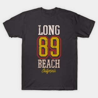 Long Beach California sports football lettering jersey 89 T-Shirt